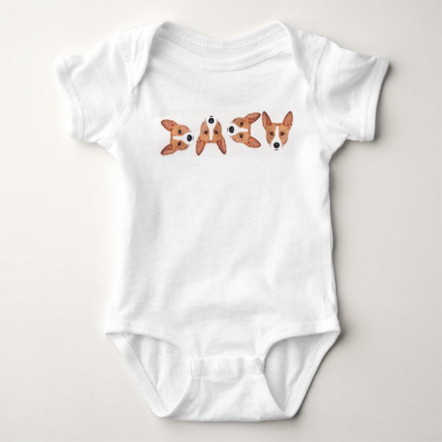 Basenji Säuglings-Shirt Baby Strampler (Vorderseite)
