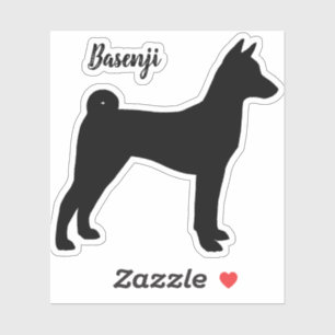 Basenji-Silhouette Cool Hundebrasse Vinyl Sticker