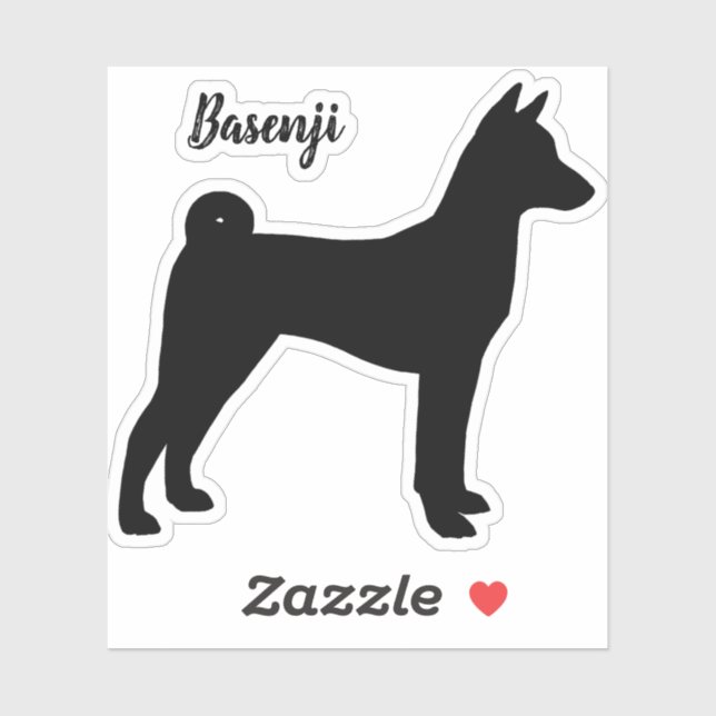 Basenji-Silhouette Cool Hundebrasse Vinyl Sticker (Blatt)