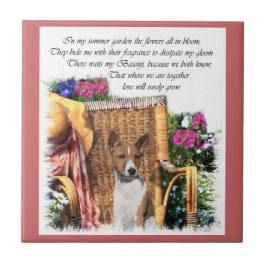 Basenji Summer Garden Art Fliese