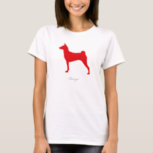Basenji T - Shirt (rote Silhouette)