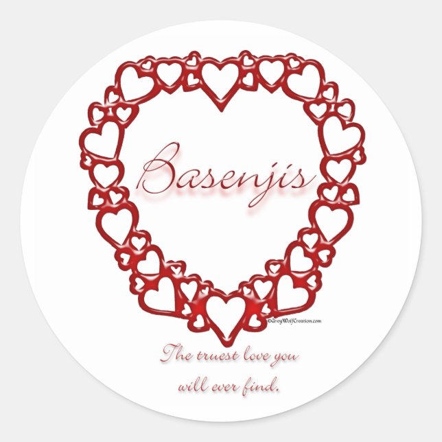 Basenji True Love - Sticker (Vorderseite)