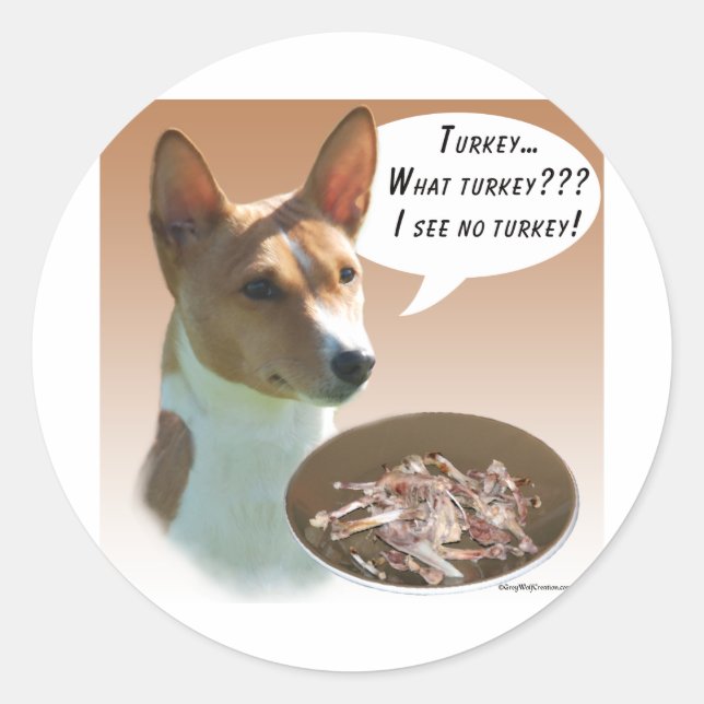 Basenji Türkei Runder Aufkleber (Vorderseite)