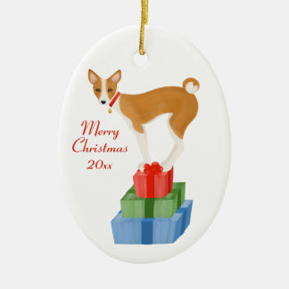 Basenji und Präsentierung Ornament