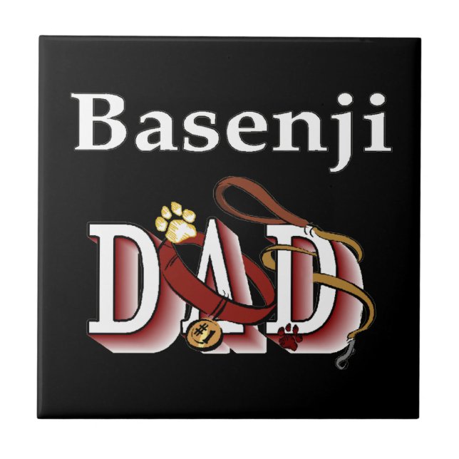 Basenji-Vater Fliese (Vorderseite)