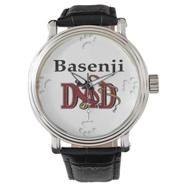 Basenji Vater Geschenke Armbanduhr (Vorderseite)