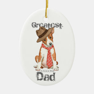 Basenji Vater Keramik Ornament