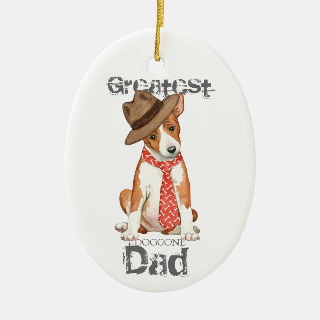 Basenji Vater Keramik Ornament (Vorne)