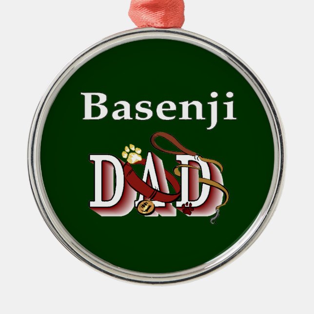 Basenji-Vater Ornament Aus Metall (Vorne)