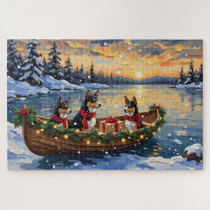 Basenji-Weihnachtsboot-Feiertag Puzzle