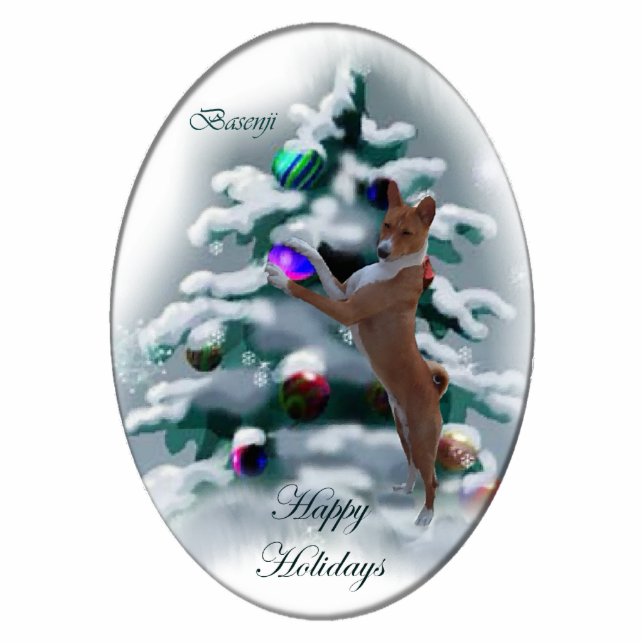 Basenji Weihnachtsgeschenke Ornament Fotoskulptur Ornament (Vorne)