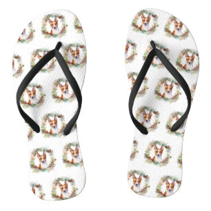Basenji Weihnachtskraut Festliche Jungfrau Flip Flops