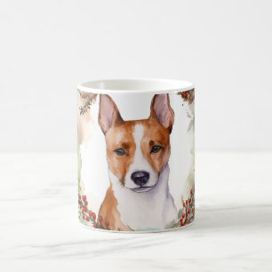 Basenji Weihnachtskraut Festliche Jungfrau Kaffeetasse