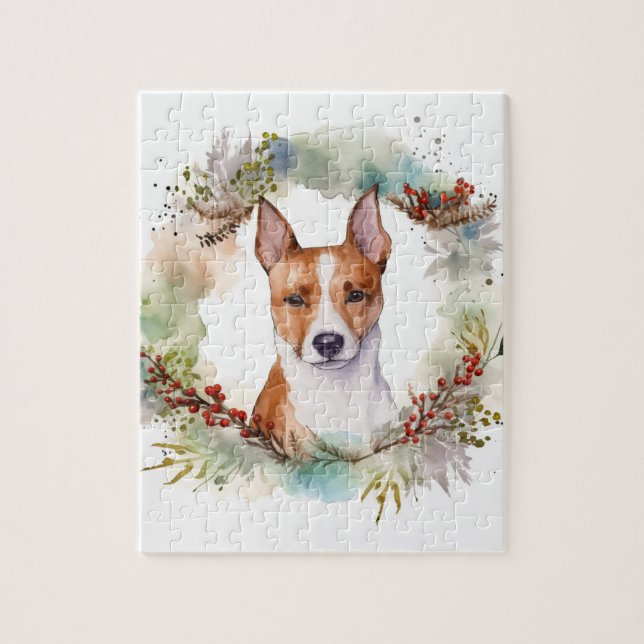 Basenji Weihnachtskraut Festliche Jungfrau Puzzle (Vertikal)
