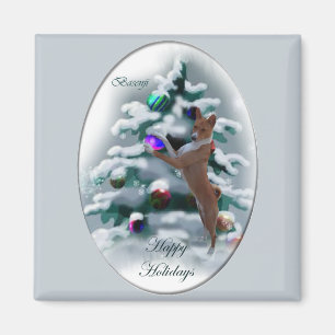 Basenji Weihnachtspenden Magnet