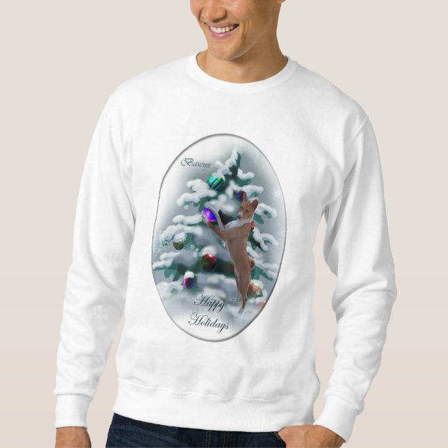 Basenji Weihnachtspenden Sweatshirt (Vorderseite)