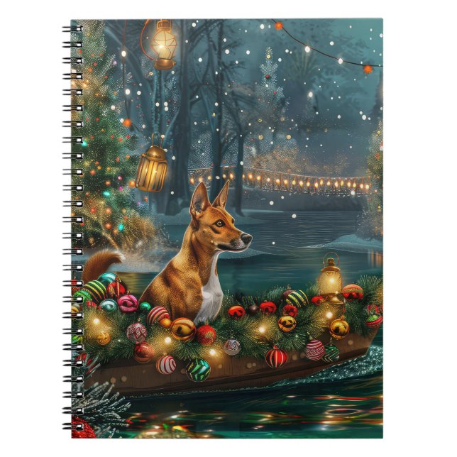 Basenji Weihnachtsreise Notizblock (Vorderseite)