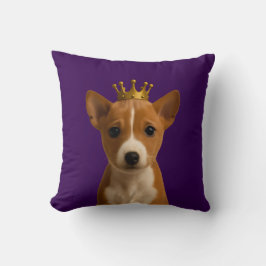 Basenji Welpe in Goldkrone Niedlich Kissen