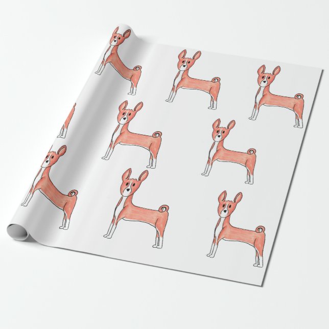 Basenji Wrapping Paper, Heimtiergeschenke Geschenkpapier (Ungerollt)