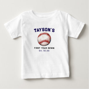 Basetball Erstes Jahr Runter 1. Geburtstag Baby T-shirt