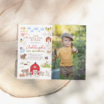 Bash Foto Birthday Party<br><div class="desc">Feiern Sie mit dieser Geburtstagsfeier den großen Tag Ihres kleinen Bauern! Die links Seite dieser Geburtstagsparty-Einladung enthält einen Rahmen voller bezaubernder Tierdarstellungen. Es gibt zwei kleine Schweine, eine Familie von Enten, Kühen, sonnige Kaninchen, ein Pferd und einen Esel, Ziegen, einige Schafe, eine Katze und ein Hund, ein Haus voller Hühner...</div>