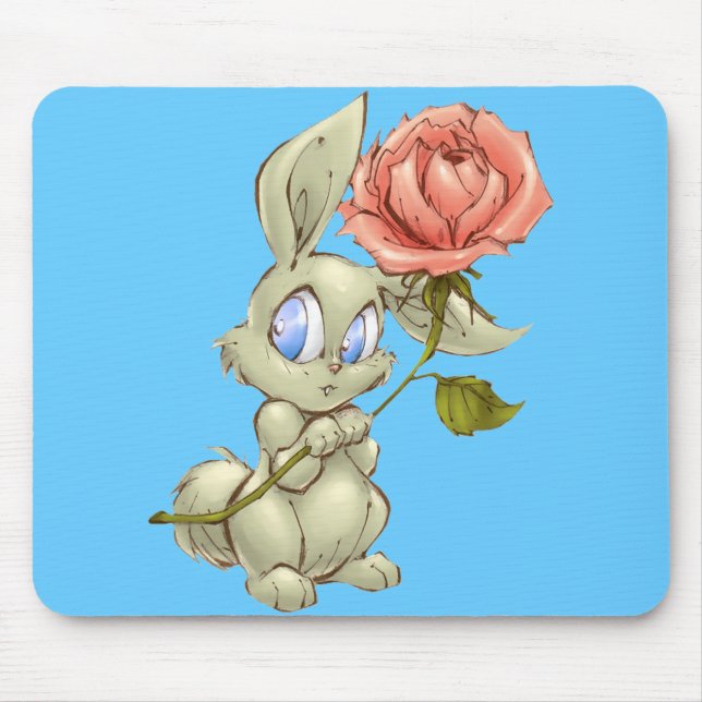 Bashful Bunny und Rose Mousepad (Vorne)