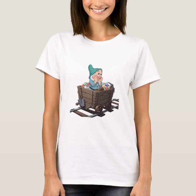 Bashful Snow White Mining Cart Diamond Art T-Shirt (Vorderseite)