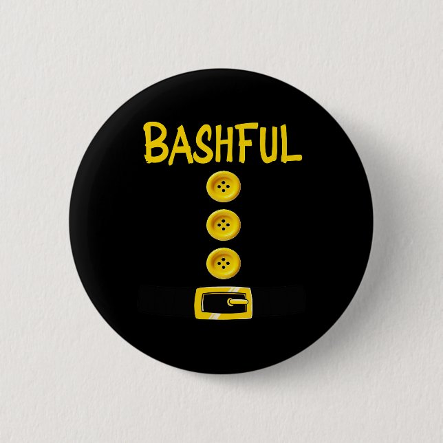 Bashful Zwerf Halloween Kostümfarbe Matching Bas Button (Vorderseite)