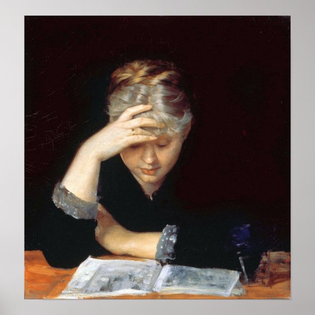 Bashkirtseff - In einem Buch Poster (Vorne)