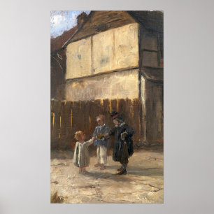 Bashkirtseff - Jungen in einem Garten Poster