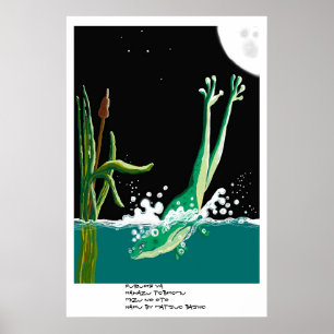 Basho-Frosch-Haiku Poster