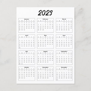 Basic 2023 Monatlicher Kalender Postkarte