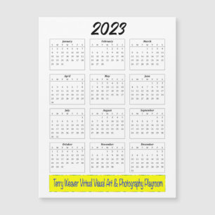 Basic 2023 Monatskalender mit horizontalem Logo Magnetkarte