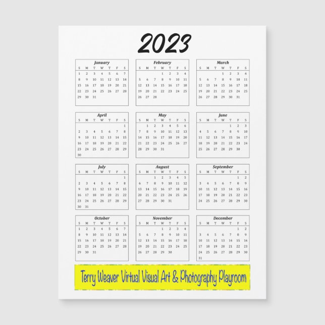 Basic 2023 Monatskalender mit horizontalem Logo Magnetkarte (Vorderseite)