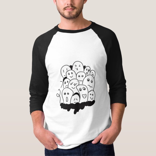 Basic 3/4 Sleeve Raglan T - Shirt Doodle (Vorderseite)