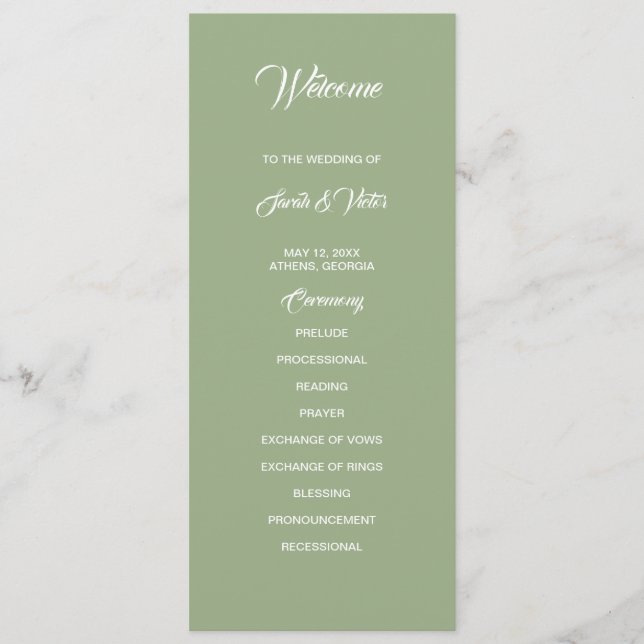 Basic and Elegant double side program card  Programm (Vorderseite)