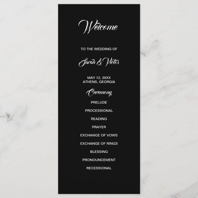 Basic and Elegant double side program card  Programm (Vorderseite)