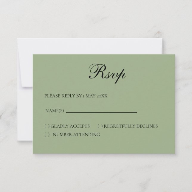 Basic and Elegant RSVP card Karte (Vorderseite)