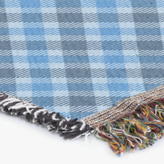 Basic Blue/Baby Blue Gingham Diagonal Plaid Decke