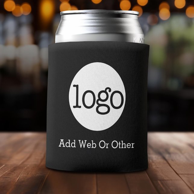 Basic Business oder Office Logo Werbung schwarz Dosenkühler (Custom Can Cooler with Logo)