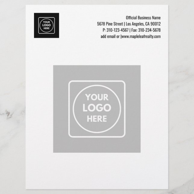 Basic Business Watermark Logo Design letterhead Briefbogen (Vorderseite)