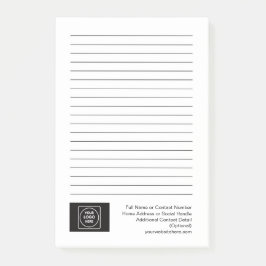 Basic Company Logo Branding Co Note Card Post-it Klebezettel
