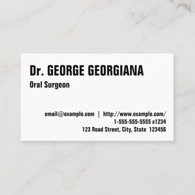 Basic & Customizable Oral Chirurgen Business Card Visitenkarte (Vorderseite)