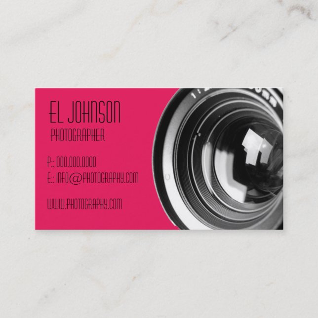 Basic Fotografy Business Card (Rose Petal) Visitenkarte (Vorderseite)