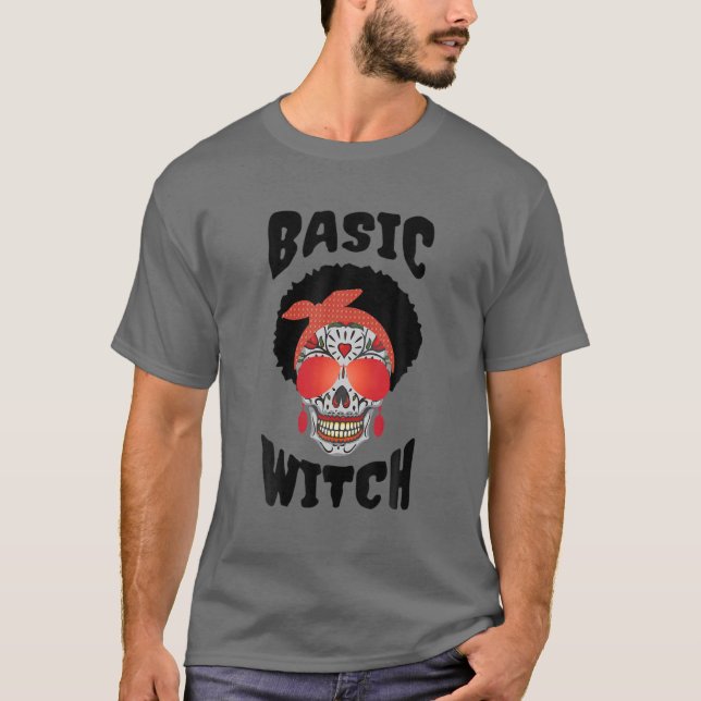 Basic Hexan Melanin Sugar Skull Halloween Co T-Shirt (Vorderseite)