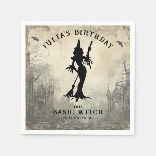 Basic Hexe Moderne Frauen Halloween Serviette (Vorderseite)