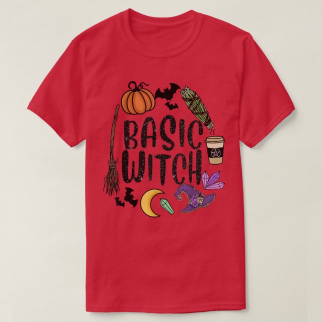 Basic Hexenhut Hexen Pumpkin Moon Hexcraft Ha T-Shirt (Design vorne)