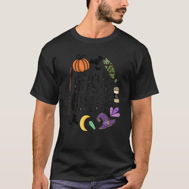 Basic Hexenhut Hexen Pumpkin Moon Hexcraft Ha T-Shirt (Vorderseite)