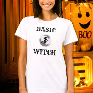 Basic Hexenriding Broom Womens Custom Halloween T-Shirt