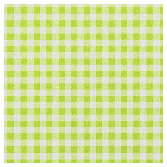 Basic Lime Green Gingham Stoff (Nahaufnahme)